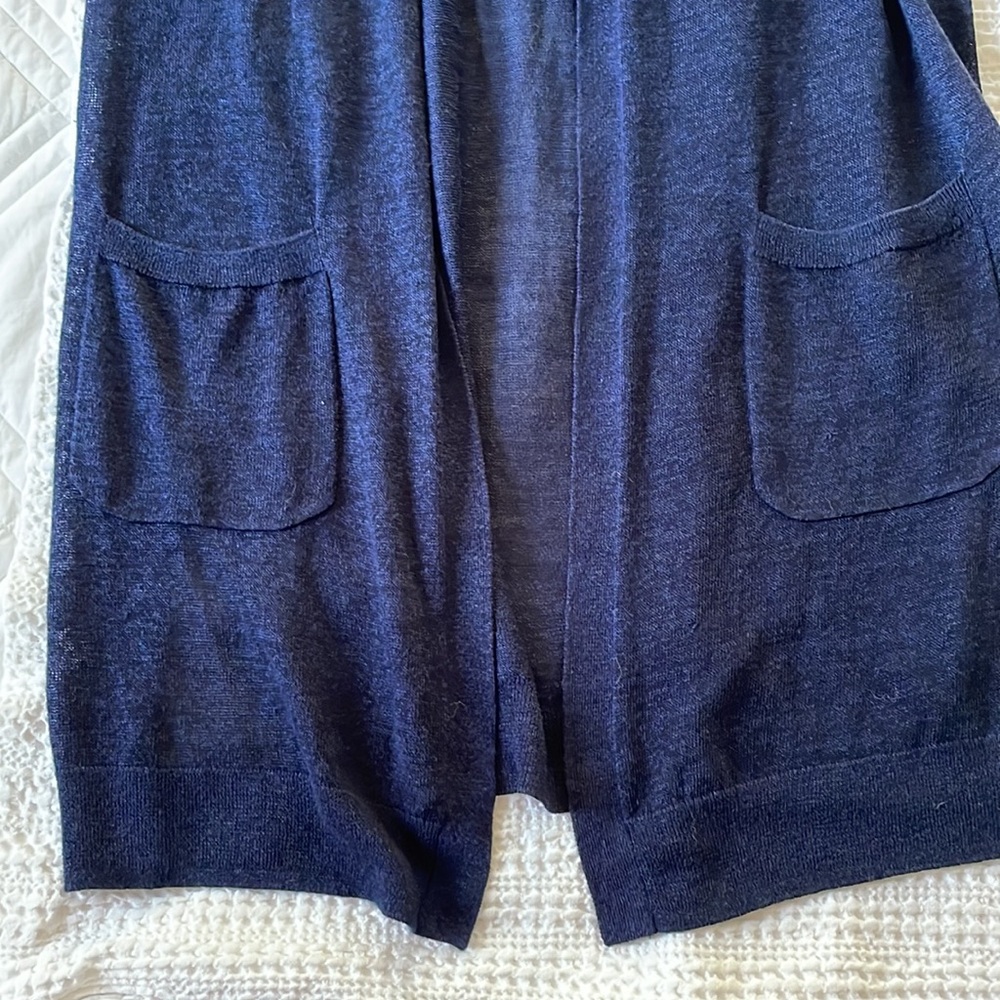 Halogen Side Slit Cardigan - Blue - Picture 13 of 16